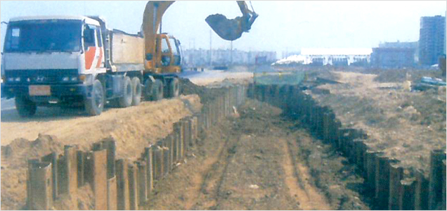 SHEET PILE공법 단면도